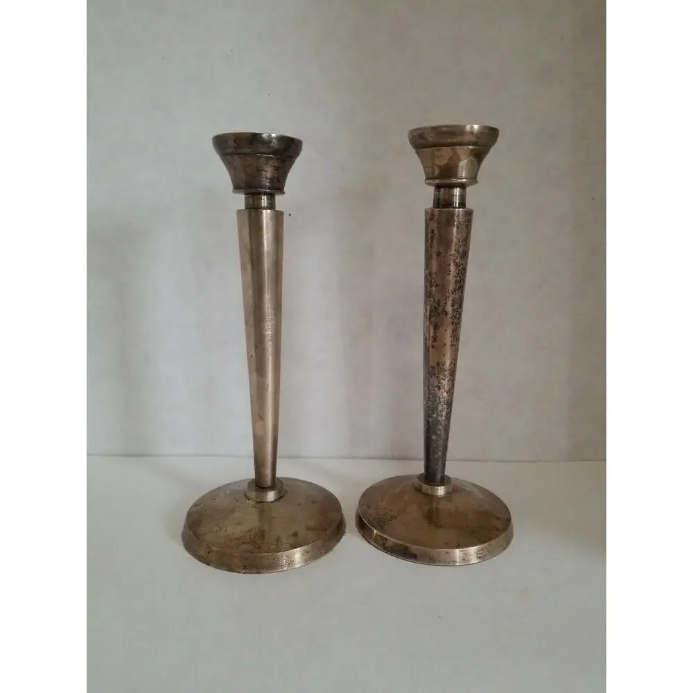 Pottery Barn Pair Of Silverplated 8.5